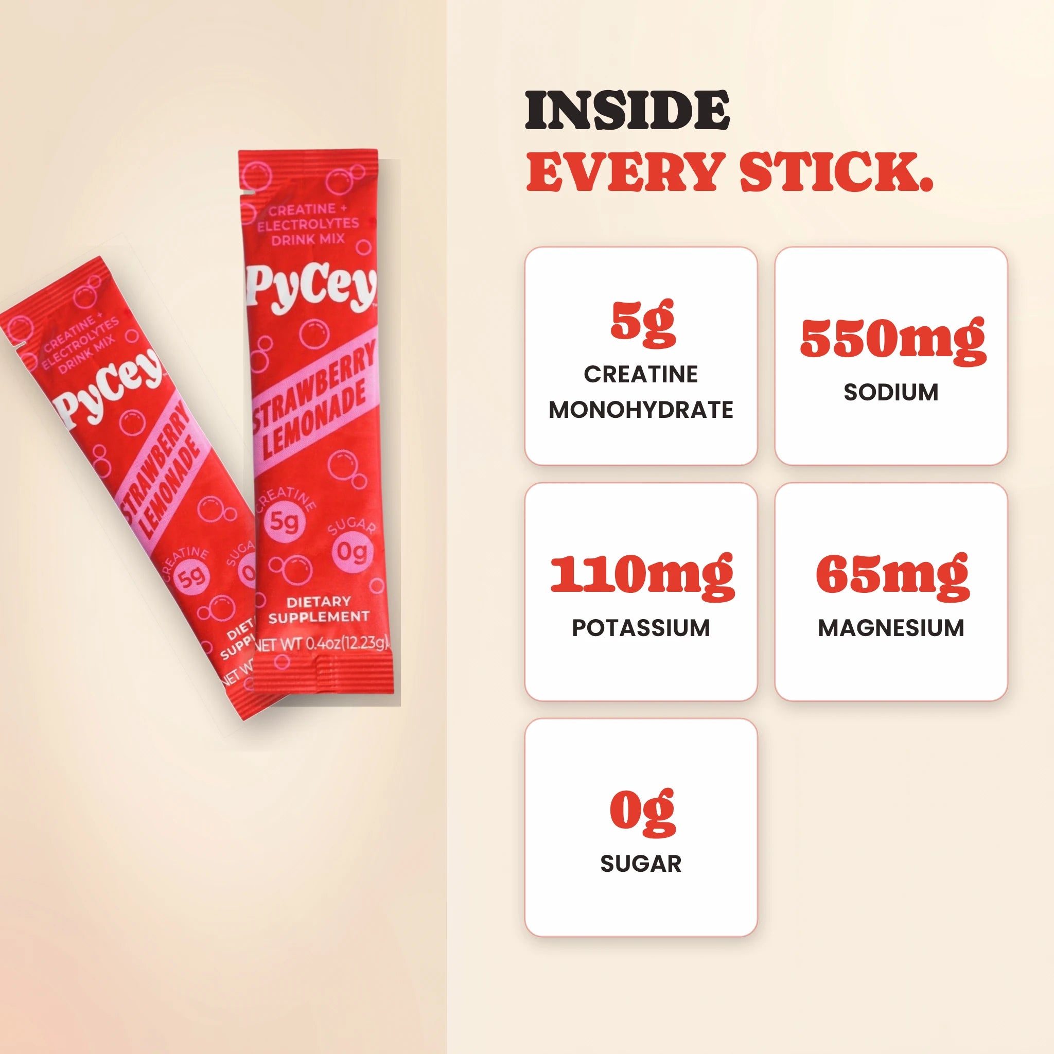 PyCey Creatine Strawberry Lemonade 30 Pack
