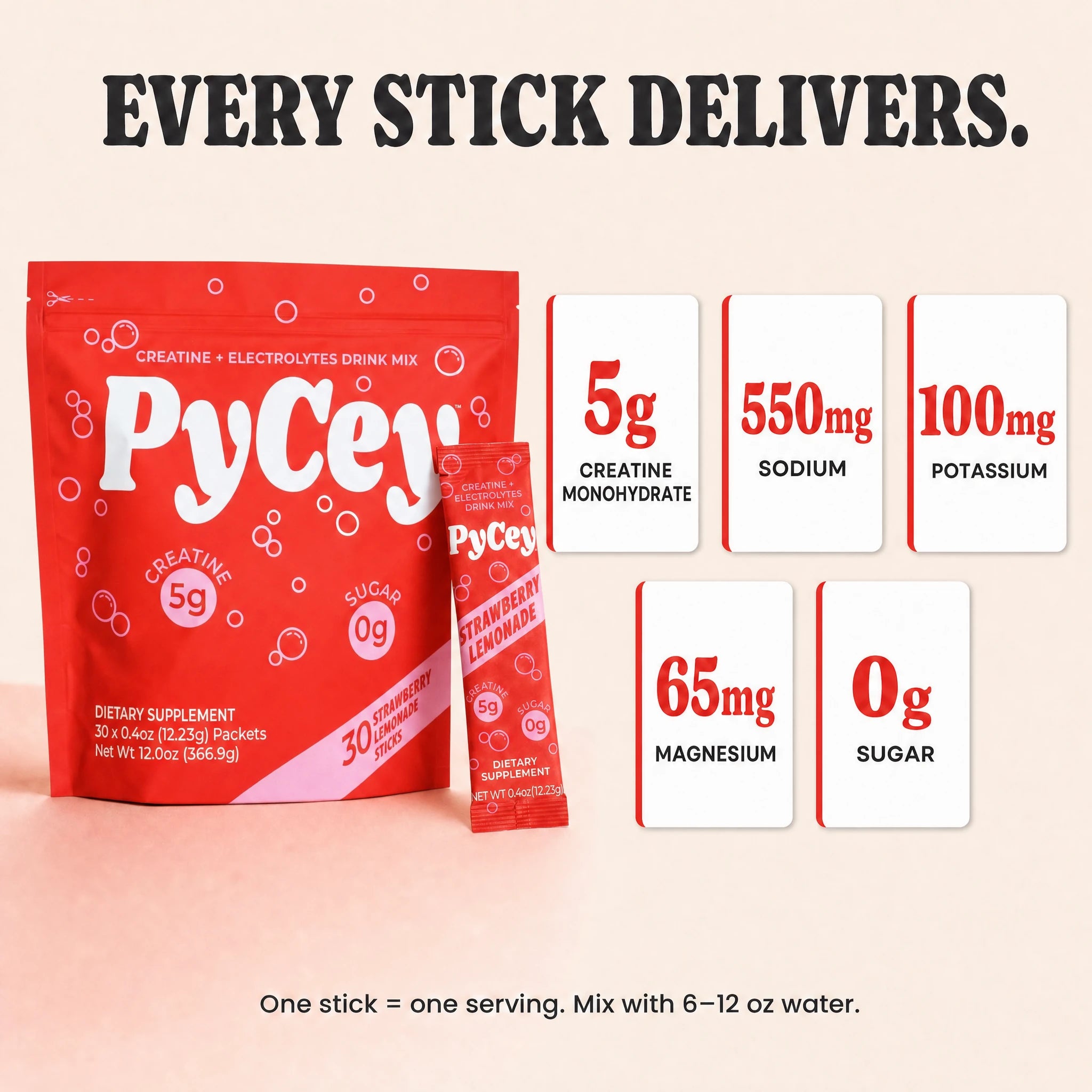 PyCey Creatine Strawberry Lemonade 30 Pack