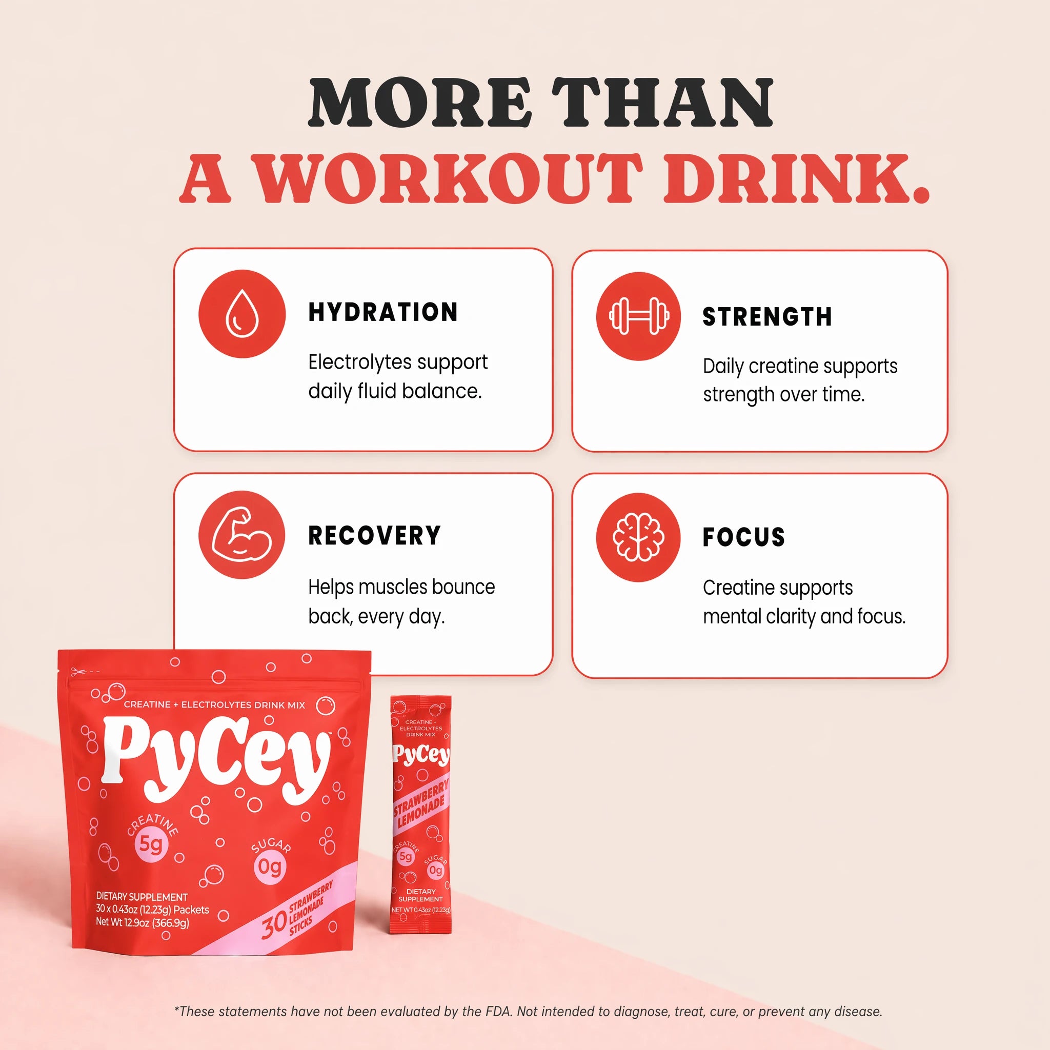 PyCey Creatine Strawberry Lemonade 30 Pack